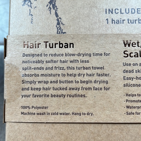 3-PIECE SPA SET - hair turban, scalp massage, and exfoliating. - Picture 5 of 11